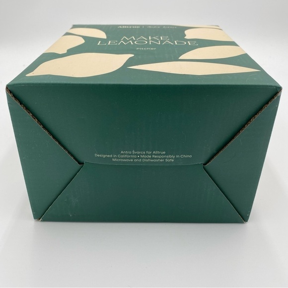 Make Lemon Pitcher Printed Water Vase Handle All True Fruit Cute Summer (NWT) - Picture 5 of 5